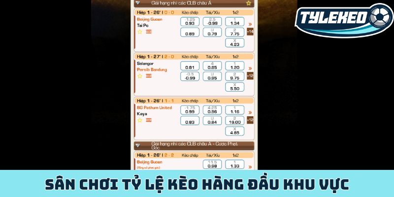 Sân chơi tỷ lệ kèo hàng đầu khu vực