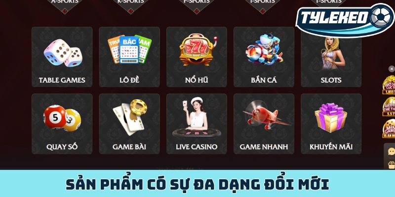 Sản phẩm có sự đa dạng đổi mới