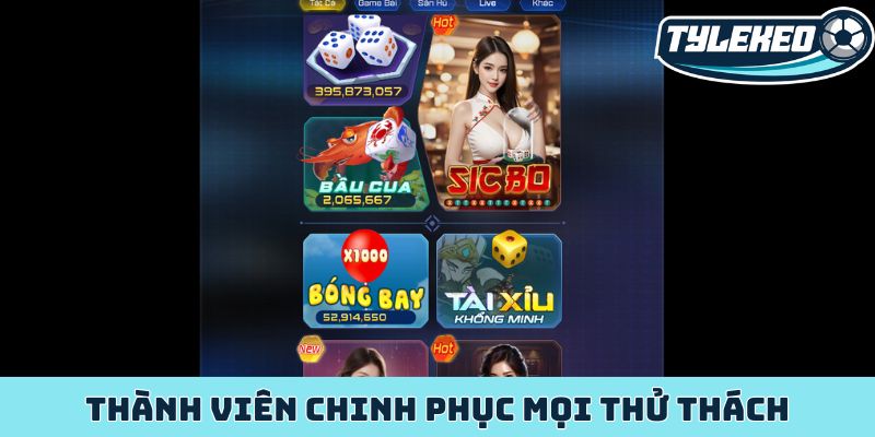 Thành viên chinh phục mọi thử thách
