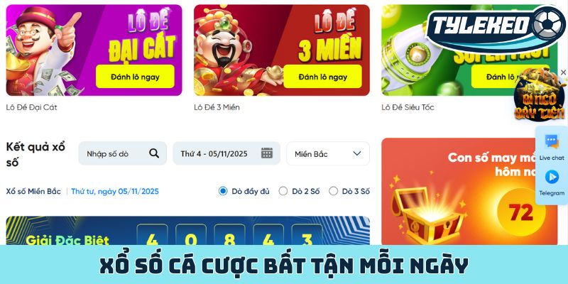 Xổ số cá cược bất tận mỗi ngày